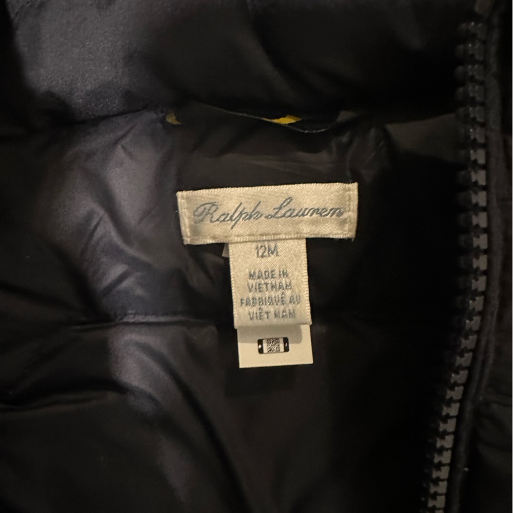 Infant Ralph Lauren Navy Puffer Jacket - Picture 2 of 3